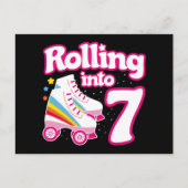 7歳の誕生日 ローラー スケート 7歳 スケート ポストカード (正面)
