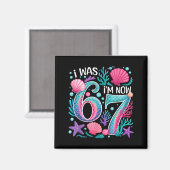 7歳の誕生日 人魚 楽しい 6から7歳 6 7 マグネット (正面/裏面)