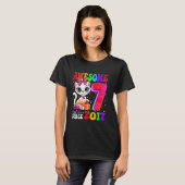 7歳の誕生日 女の子 パーティー 可愛い 猫 7歳 すごい Tシャツ (正面フル)