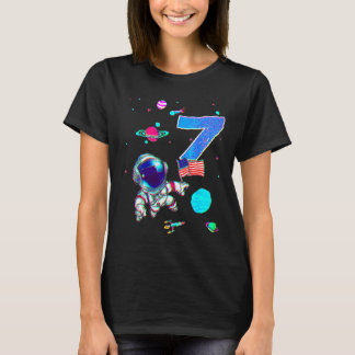 7歳の誕生日 宇宙飛行士の誕生日 少年 Tシャツ