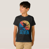 7歳の誕生日 懐かしいスキー スキー少年少女 Tシャツ (正面フル)