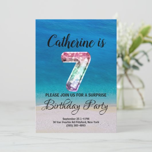 7歳の誕生日 招待状 (スタンド正面)