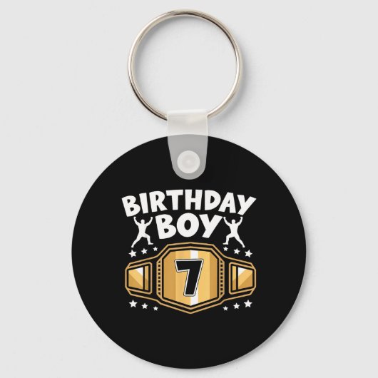 7歳の誕生日 男の子 レスリング キーホルダー (正面)