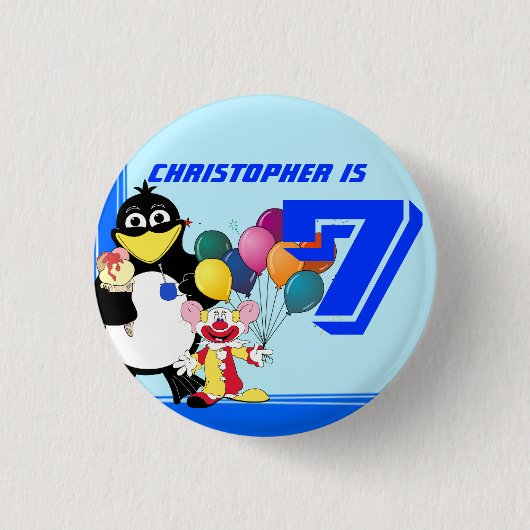 7歳の誕生日 缶バッジ (正面)