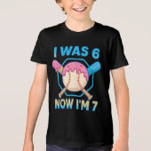 7歳の誕生日 野球ドーナツテーマ トライブレンドTシャツ (正面)