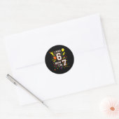7歳の誕生日 6歳だったのに今は7歳 6から7へ おもしろい子供 ラウンドシール (封筒)