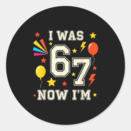 7歳の誕生日 6歳だったのに今は7歳 67 面白い子供 ラウンドシール (正面)