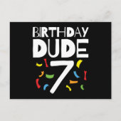 7歳の誕生日 7歳の男の子のパーティー 誕生日おめでとう 7 ポストカード (正面)