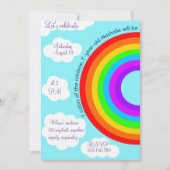7歳の誕生日 7色の虹 招待状 (正面)