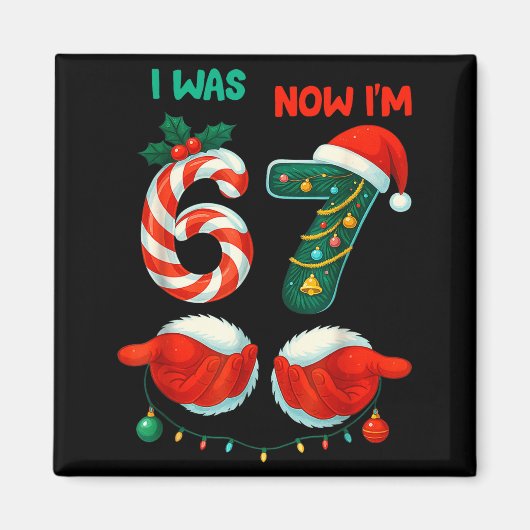 7歳の誕生日Tシャツ 6歳から7歳になりました 67 面白い マグネット (正面)