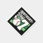 7歳の野球パーティーテーマ7番目の誕生日少年 スタンダードカクテルナプキン (角)