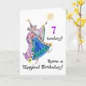 7歳の「ウィザード」誕生日カード カード (黄色い花)