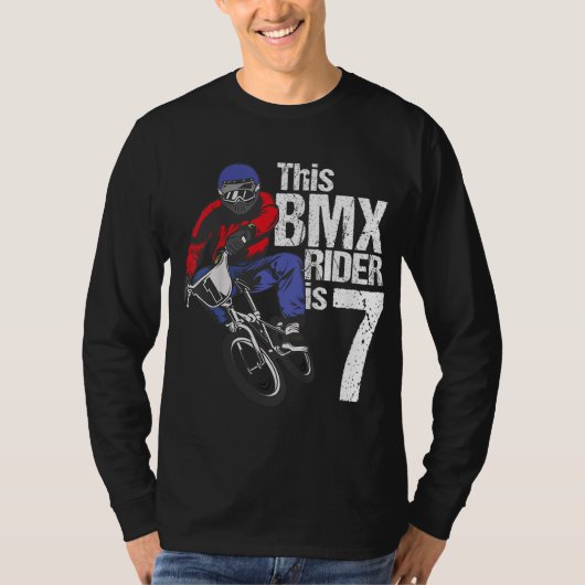 7歳のBMX誕生日パーティボーイズダートバイクビキン Tシャツ (正面)