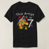 7歳アート絵画の誕生日パーティー7th Little Tシャツ (デザイン正面)