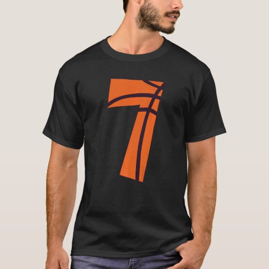 7歳オールドボーイガールバスケットボール7th日子供 tシャツ (正面)
