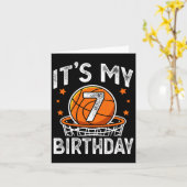 7歳キッズバイスケットビルスポーツ第7誕生日少年 カード (黄色い花)