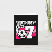 7歳サッカーサッカーパーティー7誕生日女の子 カード (正面)