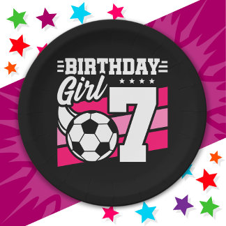 7歳サッカーサッカーパーティー7誕生日女の子 ペーパープレート