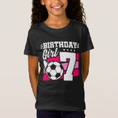 7歳サッカーサッカーパーティー7誕生日女の子 Tシャツ (正面)
