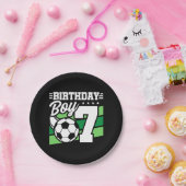 7歳サッカーパーティー第7誕生日少年 ペーパープレート (パーティー)