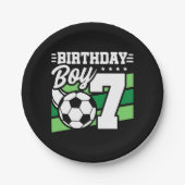 7歳サッカーパーティー第7誕生日少年 ペーパープレート (正面)