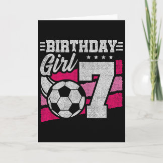 7歳サッカー誕生日 - 女の子の7歳の誕生日だから カード