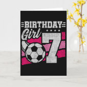 7歳サッカー誕生日 - 女の子の7歳の誕生日だから カード (黄色い花)
