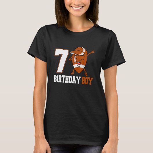 7歳ダビングサッカー第7誕生日ボーイティーン Tシャツ (正面)
