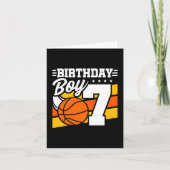 7歳バスケットボールパーティーテーマ7位誕生日少年 カード (正面)
