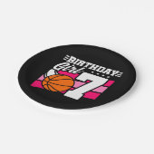 7歳バスケットボールパーティー7誕生日ガール ペーパープレート (アングル)