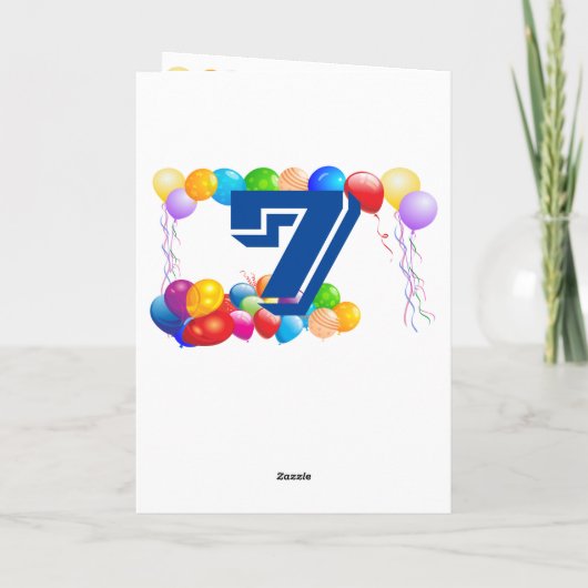 7歳パーソナライズされたの少年の誕生日カード カード (裏面)