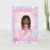 7歳ブラックマーメイド | ハッピーバースデーカード カード (正面)