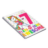 7歳ユニコーンフロッシング7誕生日ガールウニ ノートブック (右側)
