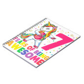 7歳ユニコーンフロッシング7誕生日ガールウニ ノートブック (左側)