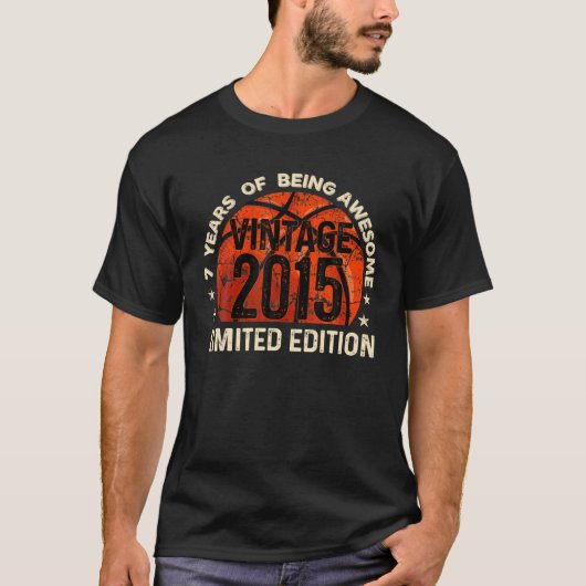 7歳ヴィンテージ2015年限定版7Th B-Day Tシャツ (正面)