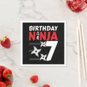 7歳忍者パーティースターキッズ7誕生日 スタンダードカクテルナプキン (インサイチュ)
