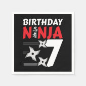 7歳忍者パーティースターキッズ7誕生日 スタンダードカクテルナプキン (正面)