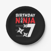 7歳忍者パーティースターキッズ7誕生日 ペーパープレート (正面)