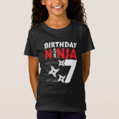 7歳忍者パーティースターキッズ7誕生日 Tシャツ (正面)