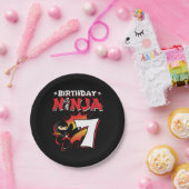 7歳漫画ブックスタイル忍者7th誕生日 ペーパープレート (パーティー)