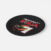 7歳漫画ブックスタイル忍者7th誕生日 ペーパープレート (アングル)