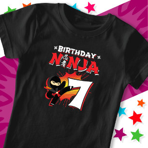 7歳漫画ブックスタイル忍者7th誕生日 tシャツ
