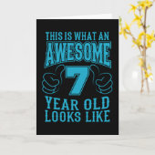 7歳7素晴らし誕生日 カード (黄色い花)