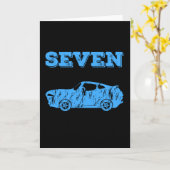 7歳7誕生日ボーイマッスルカー カード (黄色い花)