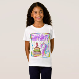 7歳7誕生日ユニコーンダビングガール Tシャツ