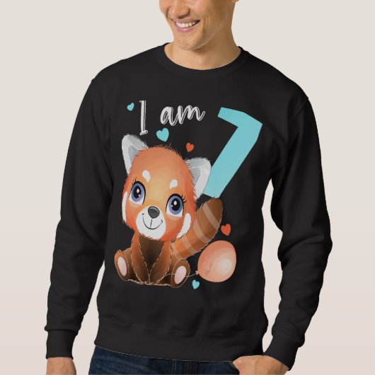 7歳7誕生日衣装ボーイガールパンダ スウェットシャツ (正面)