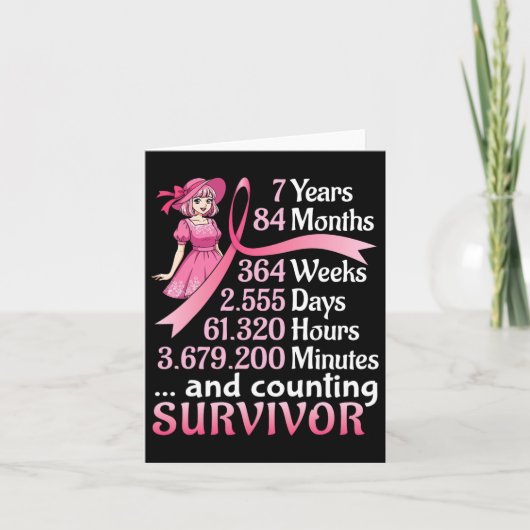 7歳84カ月と乳がんsurviのカウント カード (正面)