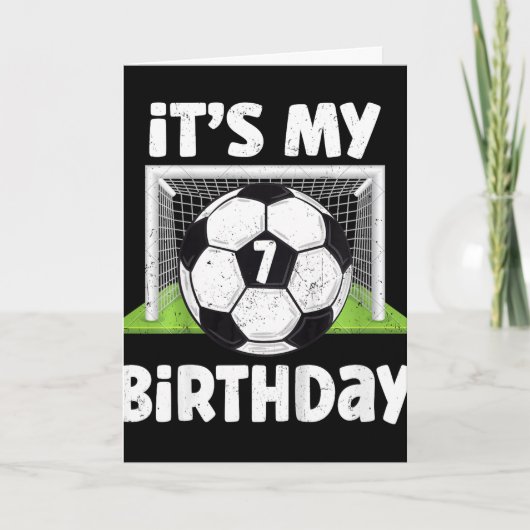7歳 サッカー 7歳の誕生日 キッズ バースデー カード (正面)