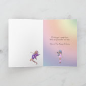 7歳、花の妖精の誕生日カード カード (内部)