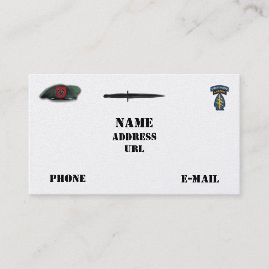 7特殊部隊グリーンベレーsfのsfg recon 名刺 (正面)